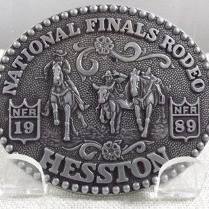 National Finals Rodeo NFR 1989 Hesston Belt Buckle